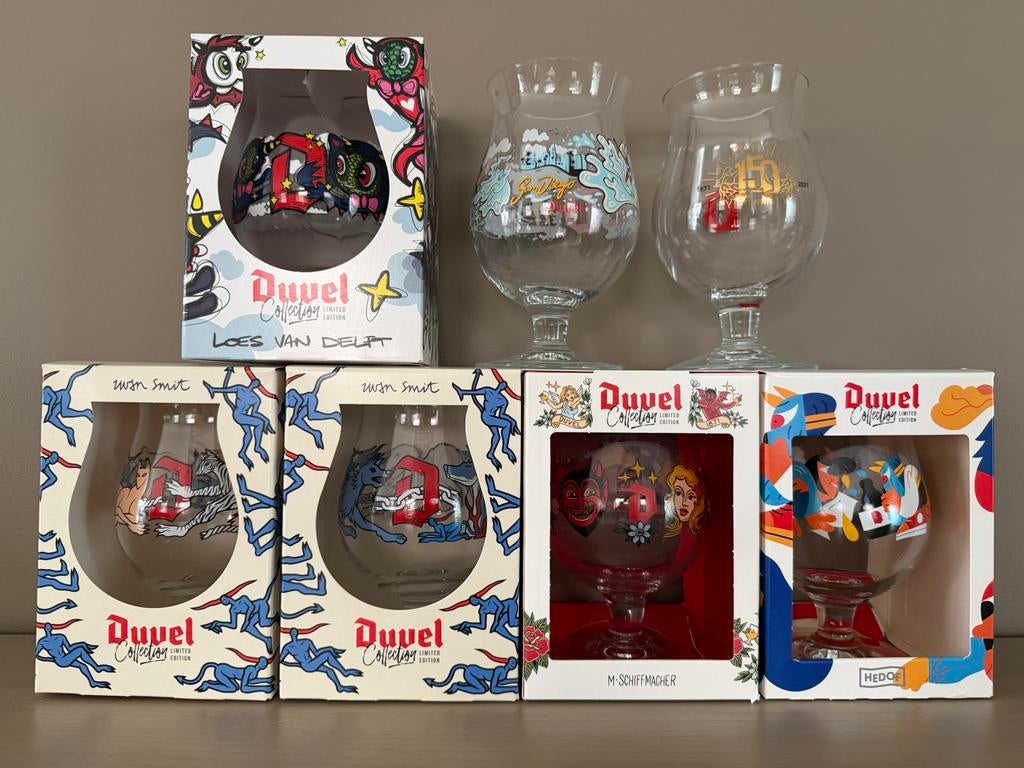 Mooi setje duvelglazen, Ophalen, Nieuw
