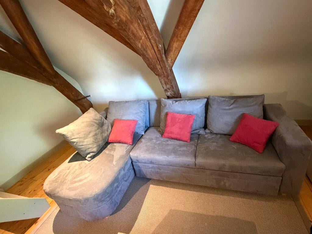 Salon Alcantara 2 zit + longchair met opbergvak. NIEUW!, Ophalen, Nieuw, Stof