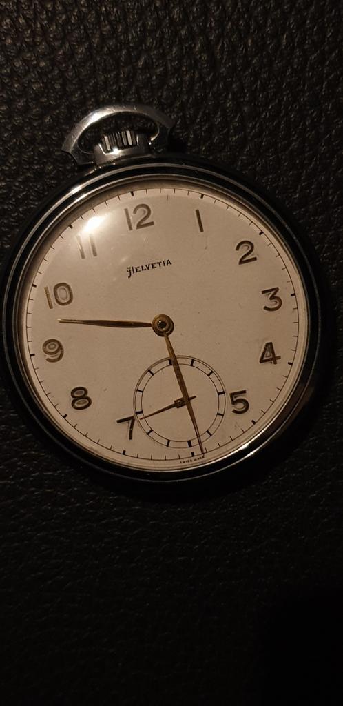 Montre de poche ancienne Helvetia, Autres marques, 1930 à 1960, Acier, Montre de poche