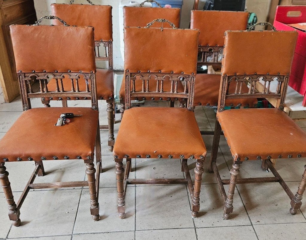 Chaise, Enlèvement, Utilisé, Cuir, Cinq, Six Chaises ou plus