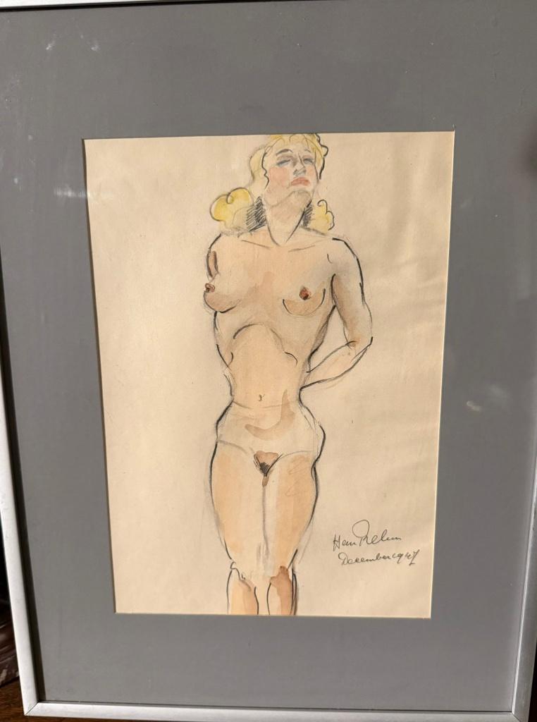 Han Rehm  Vrouwelijk Naakt  Aquarel, Ophalen