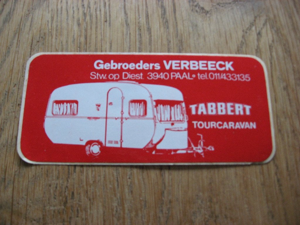 Paal Sticker Tabbert Tourcaravan 11 x 5 cm, Ophalen of Verzenden, Nieuw, Overige typen