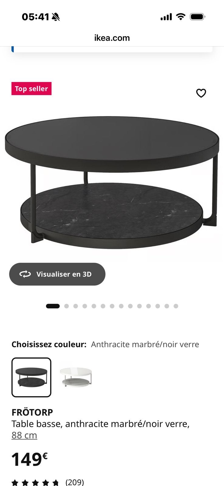 Table salon en bon etat, Ophalen, Zo goed als nieuw, Glas
