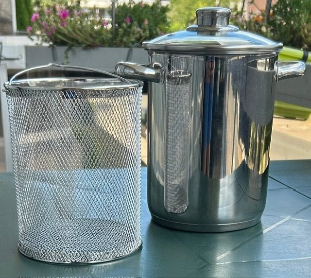 Pasta of aspergekookpot met deksel en inzetmandje - 4 liter, Ophalen, Inox, Met handvatten, Nieuw