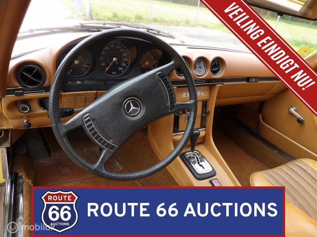 Mercedes-Benz 350 SL | 1972 | Route 66 Auctions, Auto's, Zwart, Mercedes-Benz, Bedrijf, Handgeschakeld