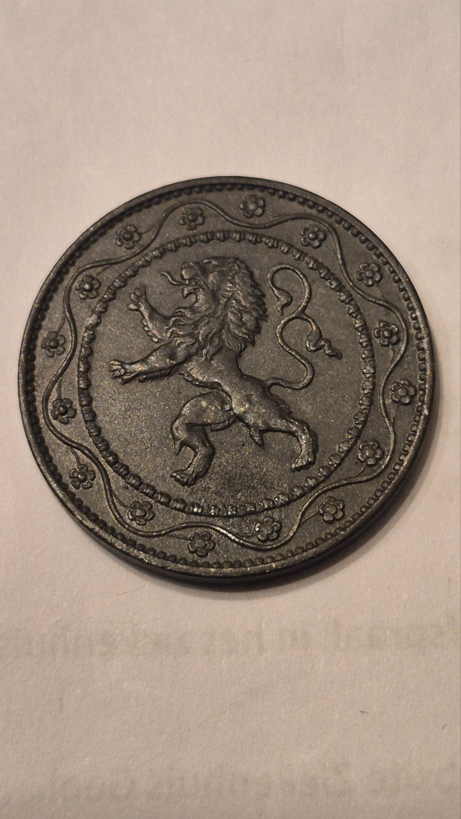 25 centiem Duitse bezetting Albert 1 van 1916 fr/vl in FDC, Postzegels en Munten, Munten | België, Ophalen of Verzenden, Overig