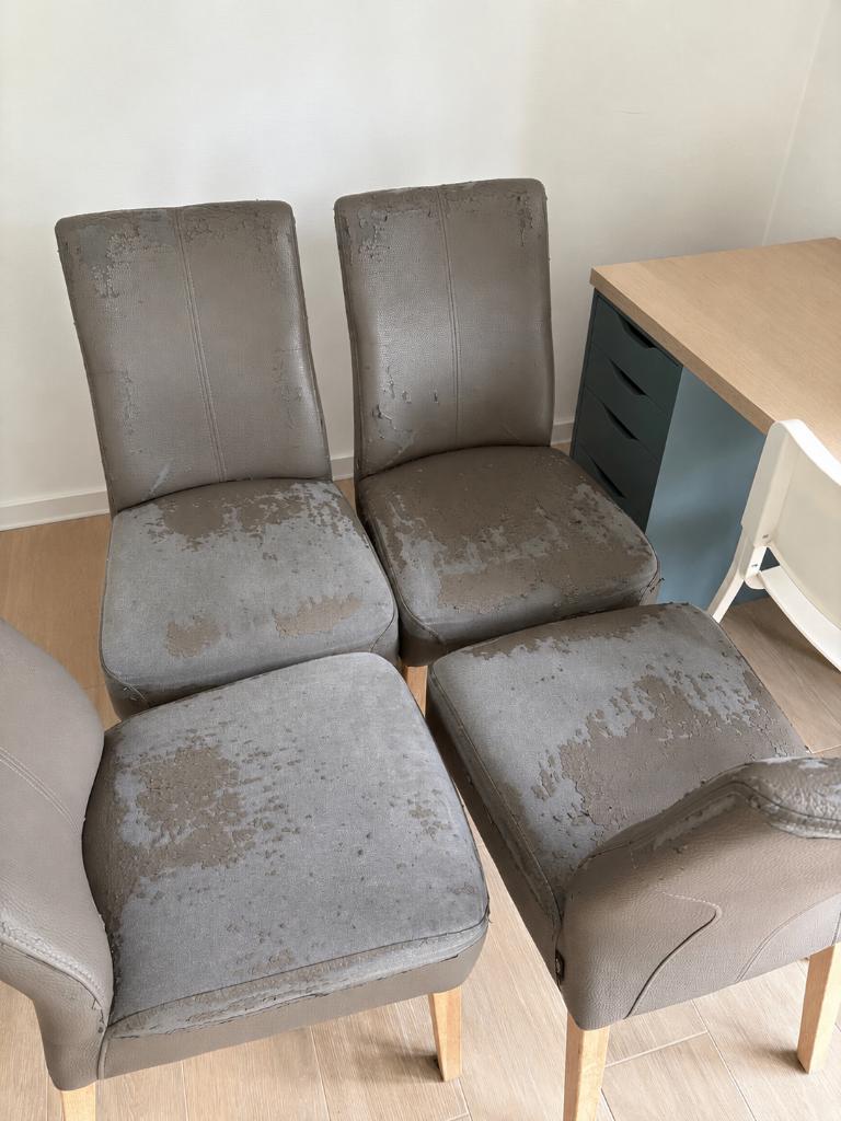 Lot de 8 chaises À DONNER, Enlèvement, Utilisé, Gris, Cinq, Six Chaises ou plus