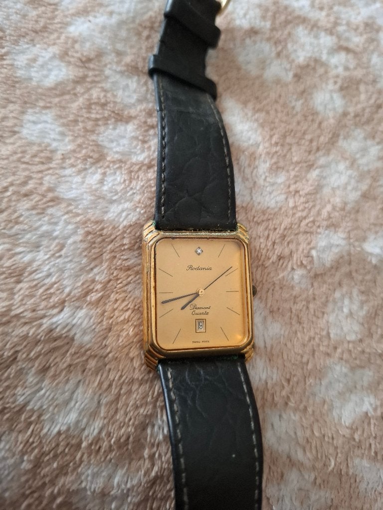 Vintage rodania diamand Quarts dames, Montre-bracelet, Autres marques, 1930 à 1960, Enlèvement ou Envoi