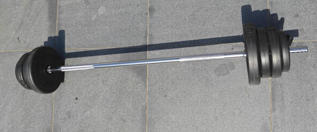 Halters, losse gewichten, barbell bar met gewicht, Ophalen, Gebruikt, Metaal, Benen