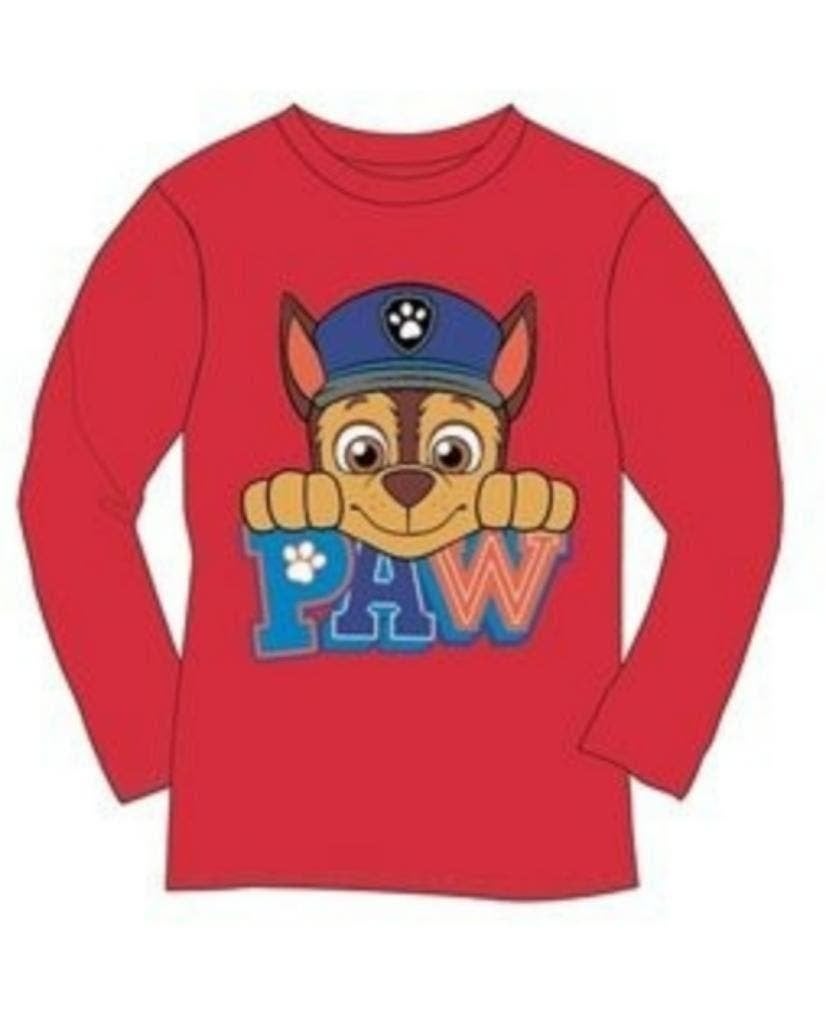 Paw Patrol Longsleeve Shirt Chase Rood - Maat 110 - Katoen, Nieuw, Ophalen of Verzenden, Shirt of Longsleeve, Paw Patrol