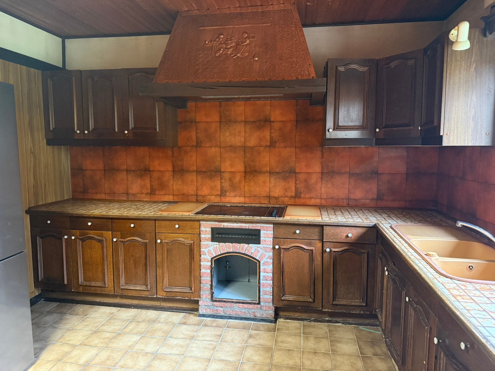 Grande cuisine complète en bois rustique, Enlèvement, Utilisé, Bois