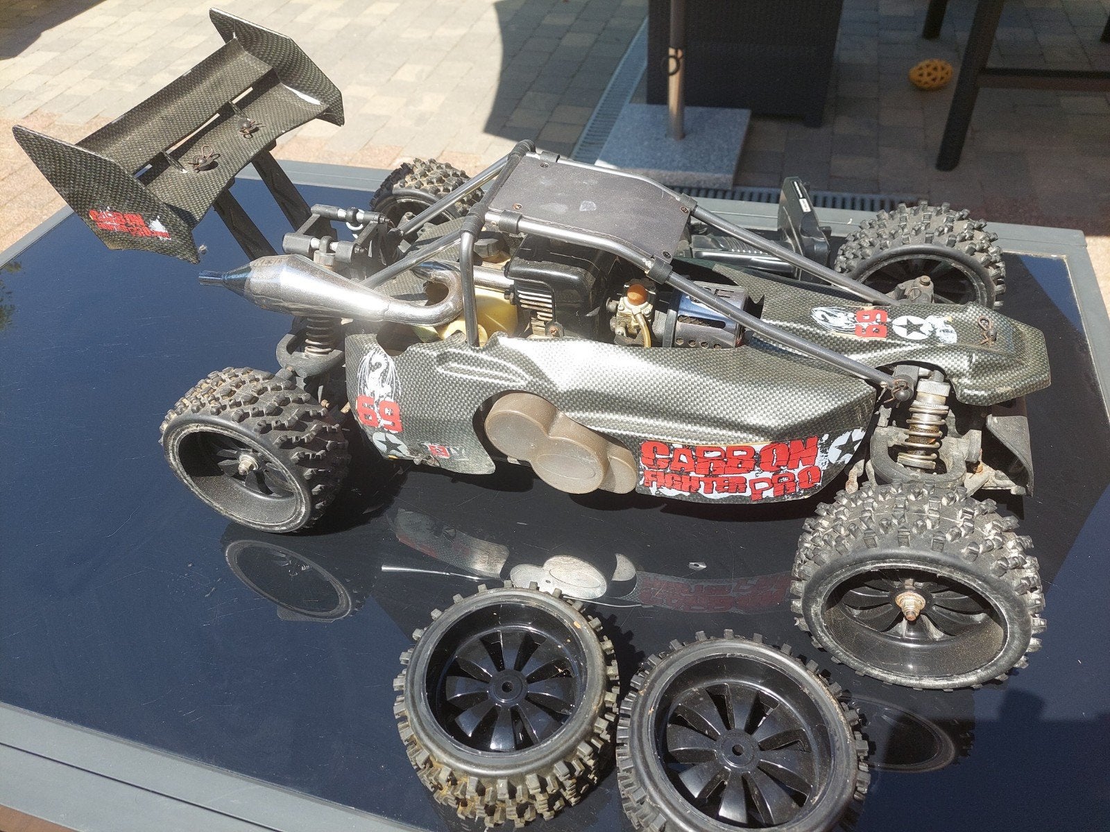 Rc buggy 1/8 op benzine, Échelle 1:8, Voiture off road, Enlèvement, Utilisé