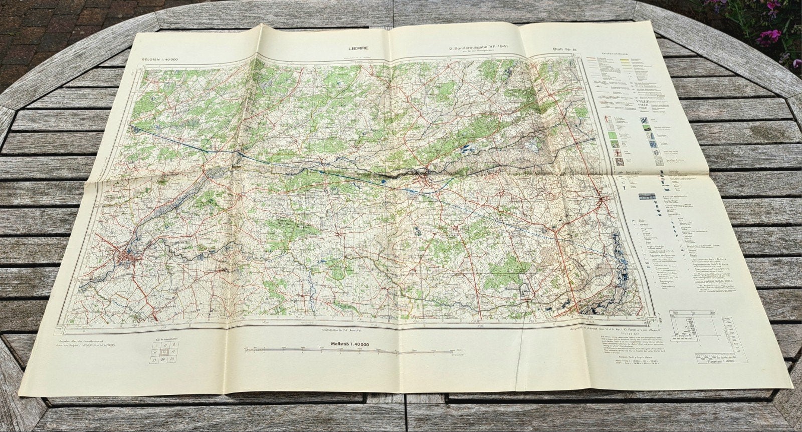 Carte Etat-Major allemande 1941 LIERRE German Map