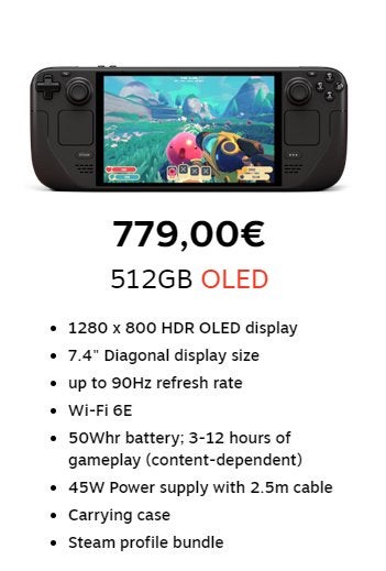 Steam Deck, Enlèvement