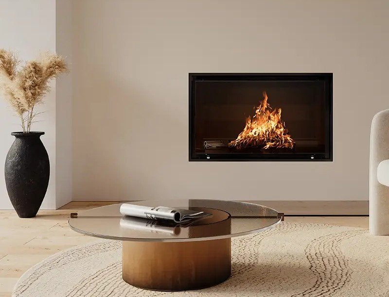 Offre poêle à bois encastré Rüegg Heatcube 57x95 avec cadre, Maison & Meubles, Enlèvement ou Envoi, Neuf, Insert, Cheminée au bois