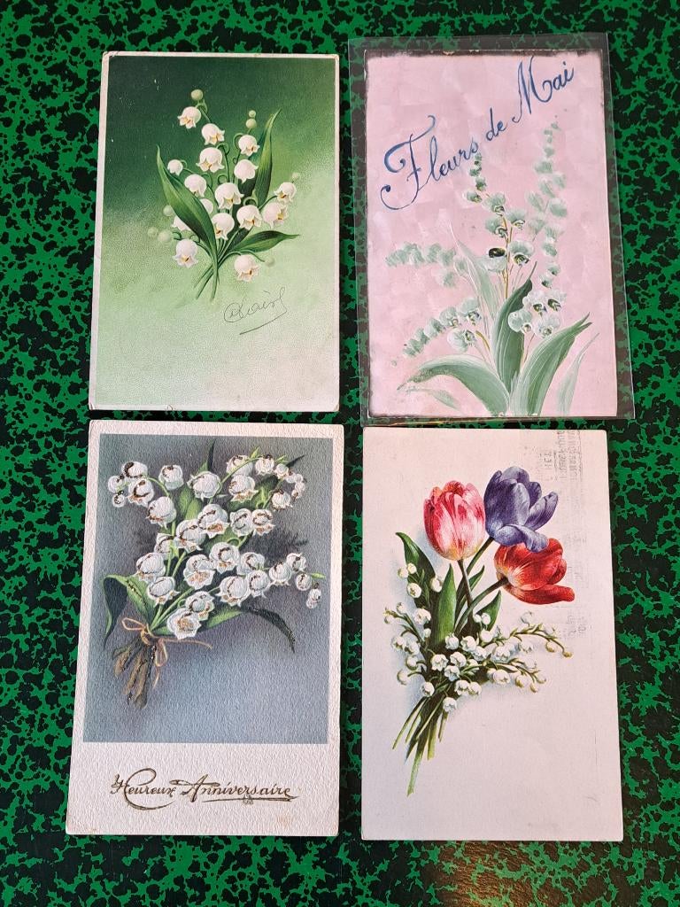 77  x  MEIKLOKJE  /  LE MUGUET  /  zie - voir - scan's, Verzenden, 1920 tot 1940, Gelopen, Natuur