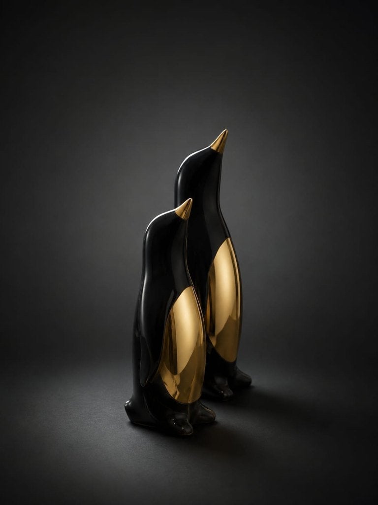 Figurines de pingouin vintage en laiton., Antiquités & Art, Enlèvement, Cuivre