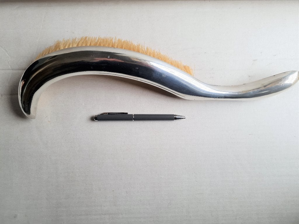 Extra grote verzilverde Butler tafelborstel, Antiek en Kunst, Ophalen of Verzenden