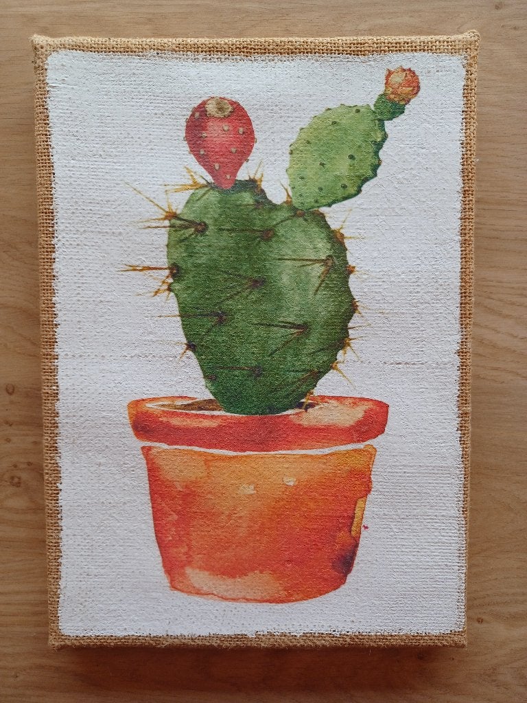 Wanddecoratie Bord Cactus, Hout, Ophalen of Verzenden, Zo goed als nieuw, Wandbord of Wandpaneel