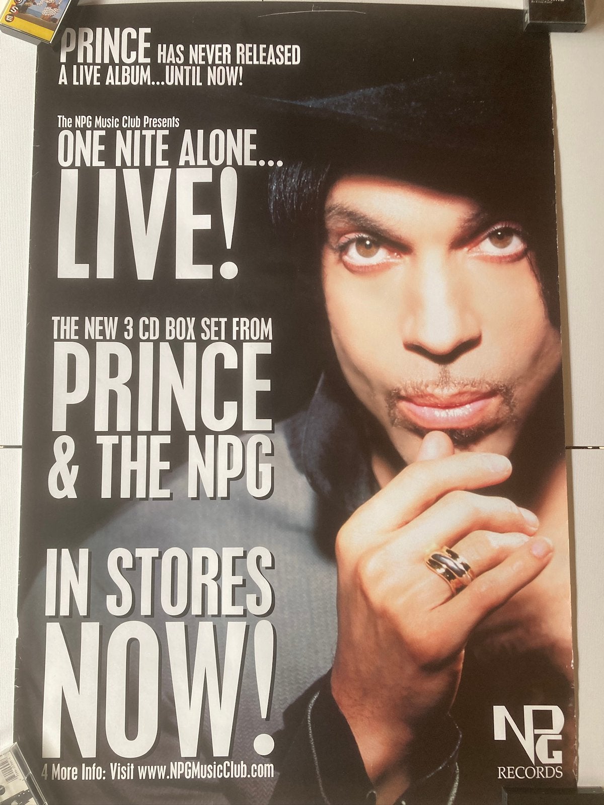 poster Prince - One Nite Alone LIVE!, Verzamelen, Ophalen, Deurposter of groter, Muziek, Rechthoekig Staand