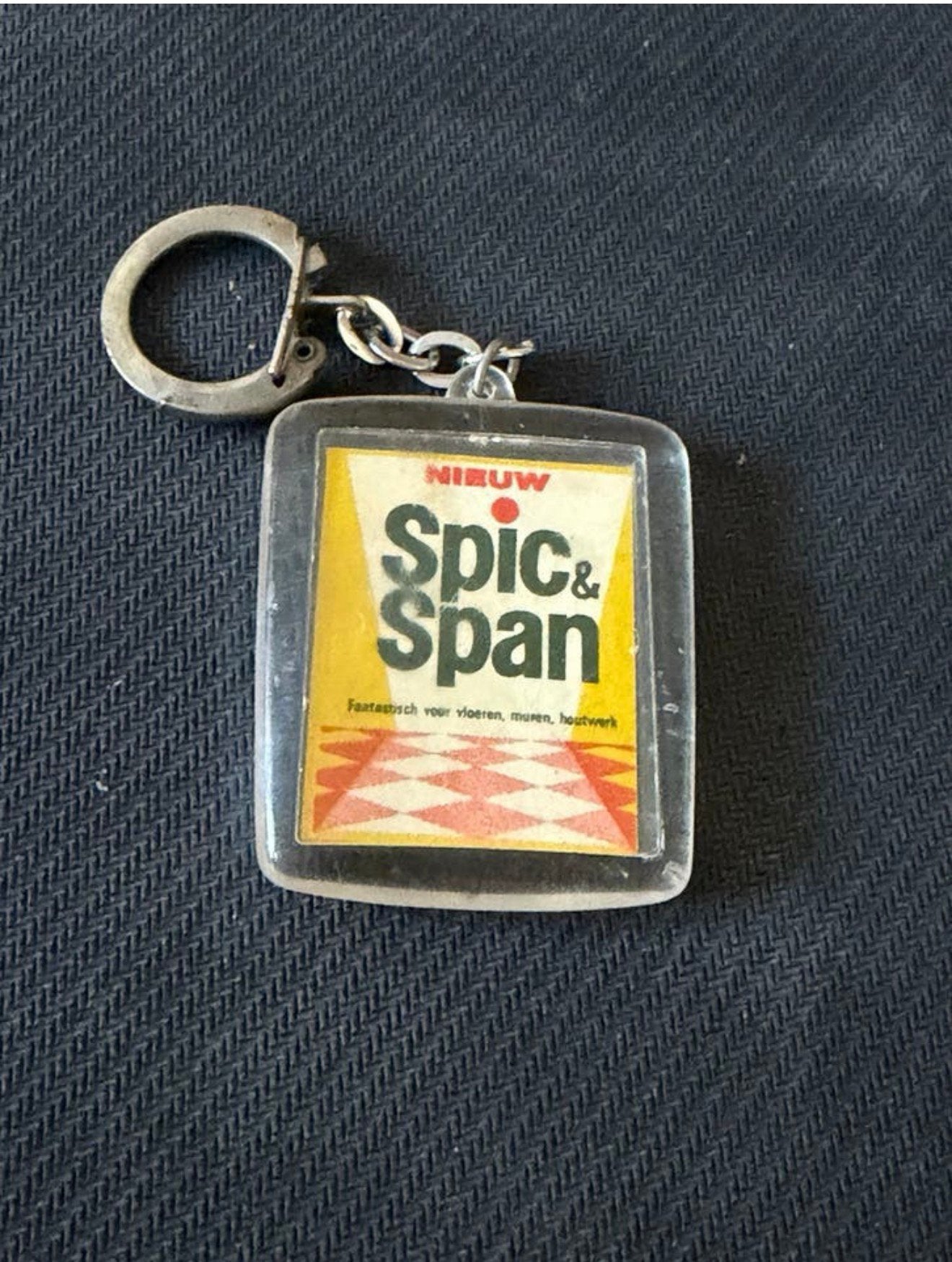 Vintage Spic & Span sleutelhanger met spelletje –  1960/1970, Verzenden, Gebruikt, Merk