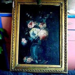 HUILE SUR TOILE, Enlèvement ou Envoi, Peinture à l'huile, Fleurs, Peint à la main