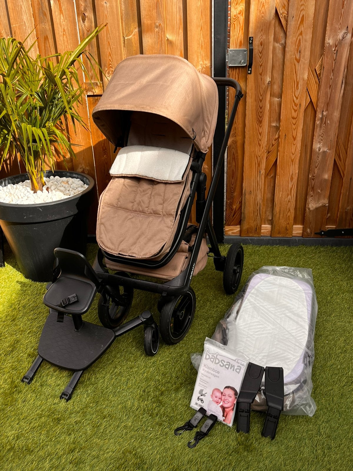 Dubatti One 3 in 1 - zeer complete set met meerijdplankje, Kinderen en Baby's, Gebruikt, Verstelbare duwstang, Ophalen, Kinderwagen