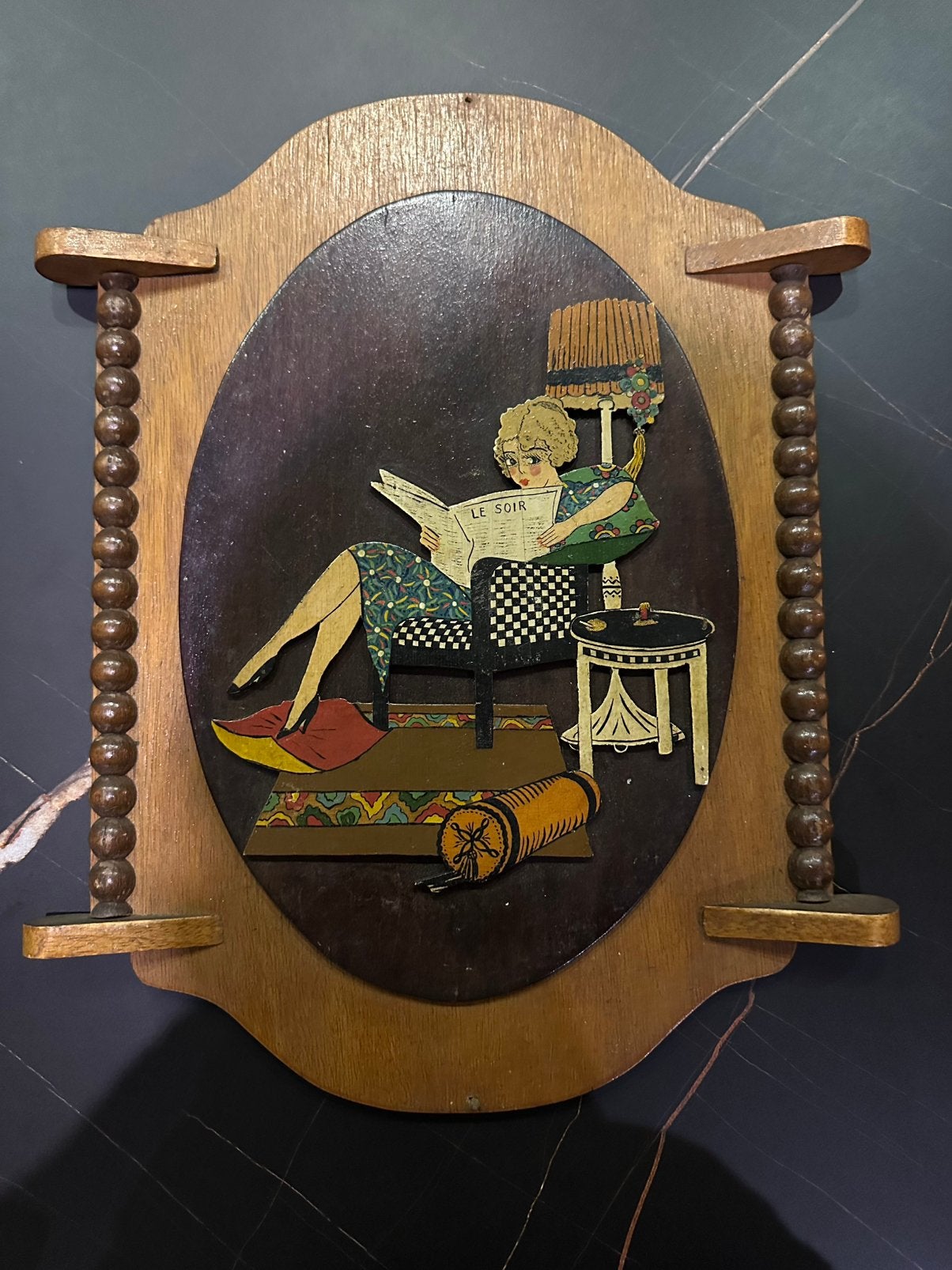 2 antieke houten kastprenten jaren 30, Antiek en Kunst, Ophalen
