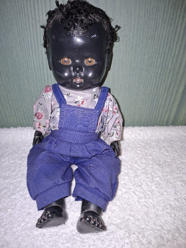 oud celluloid negerpopje, begin 1900, Antiquités & Art, Enlèvement ou Envoi