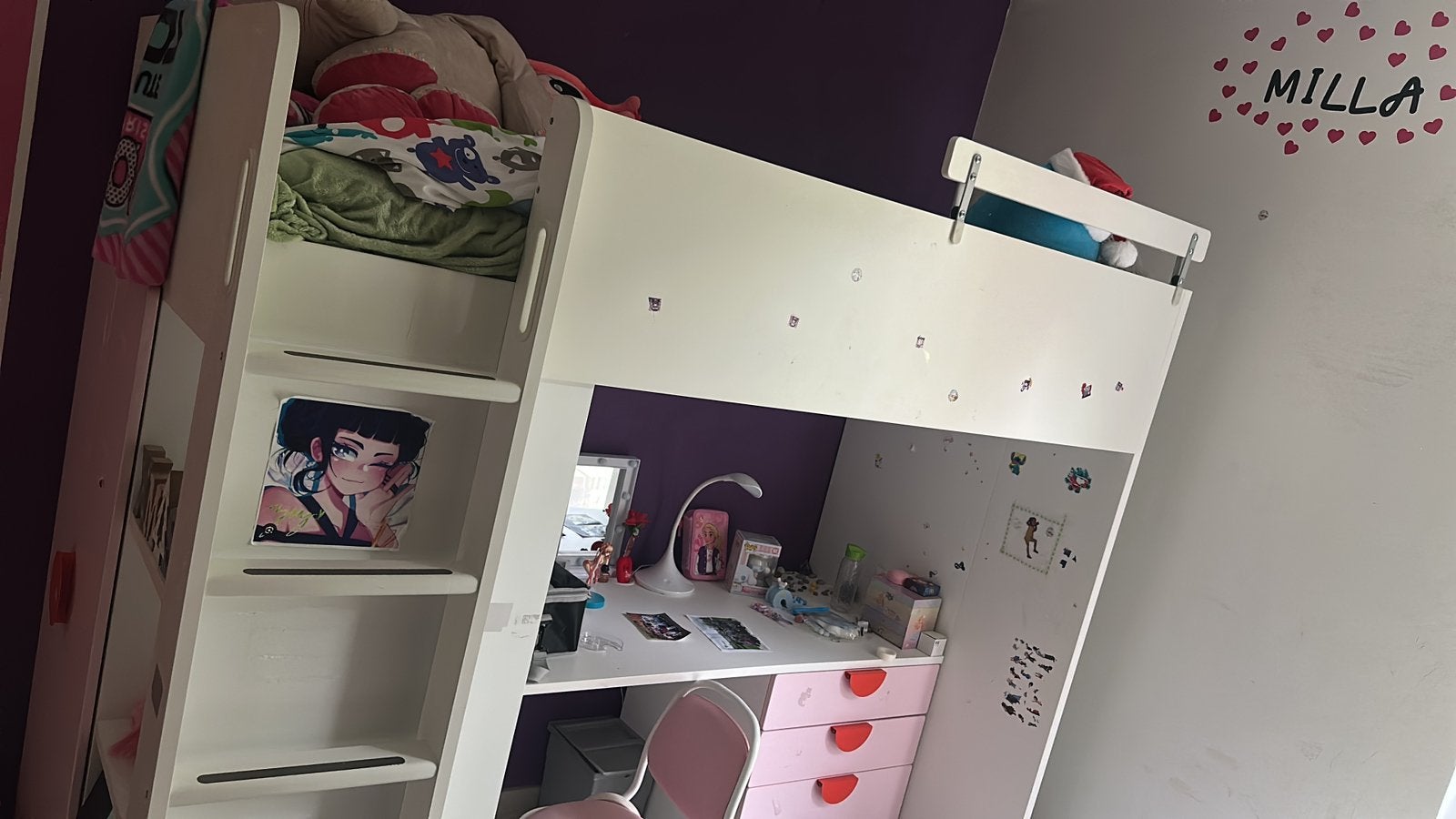 Lit superposés avec bureau et rangement, Enlèvement ou Envoi, Comme neuf