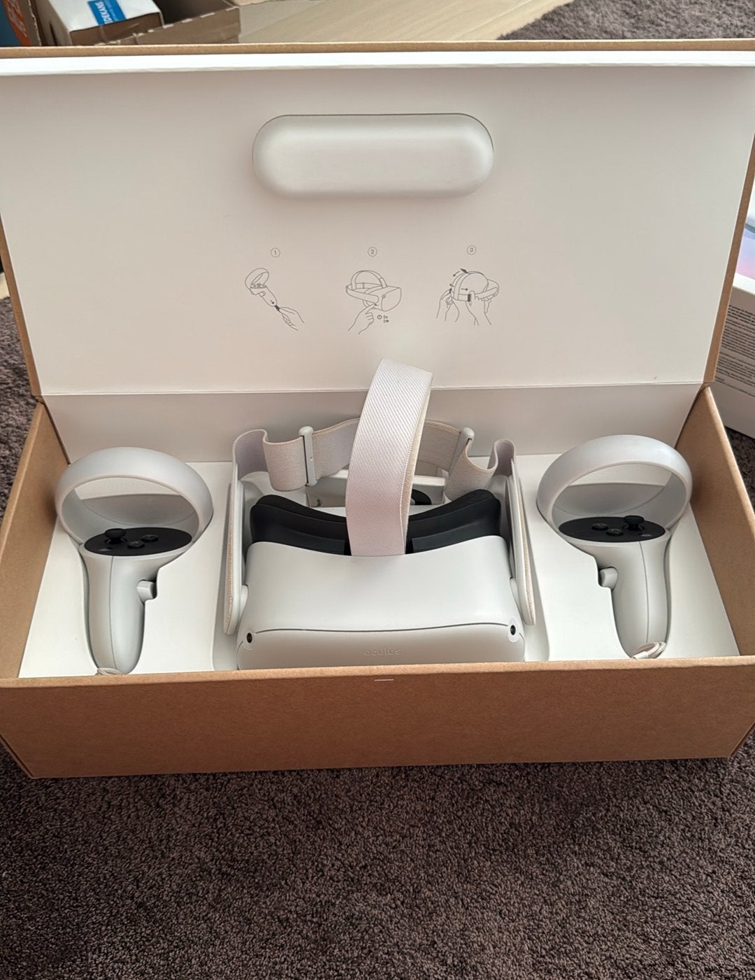 Oculus quest 2 + Meta Quest 2-fitpack, Games en Spelcomputers, Virtual Reality, Ophalen, Gebruikt, VR-bril