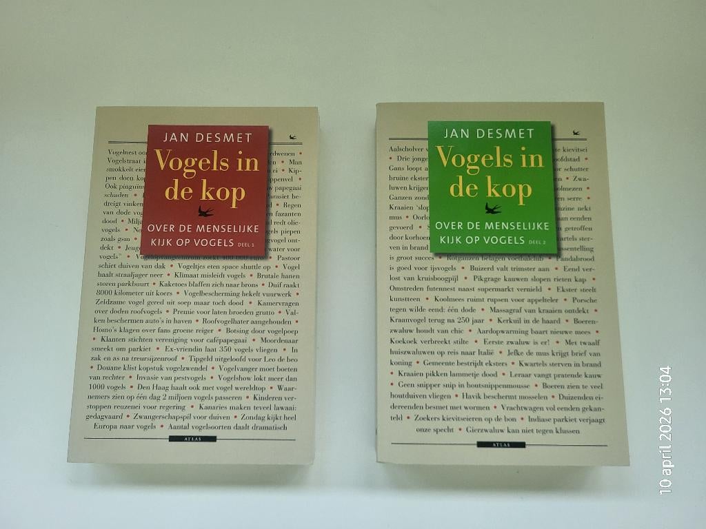 Twee boeken van Jan Desmet – Vogels in de kop (deel 1 & 2), Livres, Nature, Enlèvement ou Envoi, Neuf, Oiseaux
