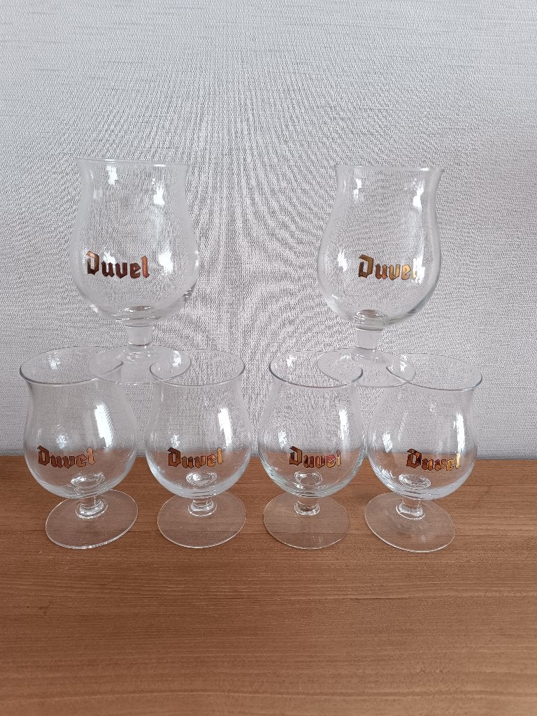 6 nieuwe Duvel glazen met de Gouden letters, Ophalen of Verzenden, Nieuw, Glas of Glazen, Duvel
