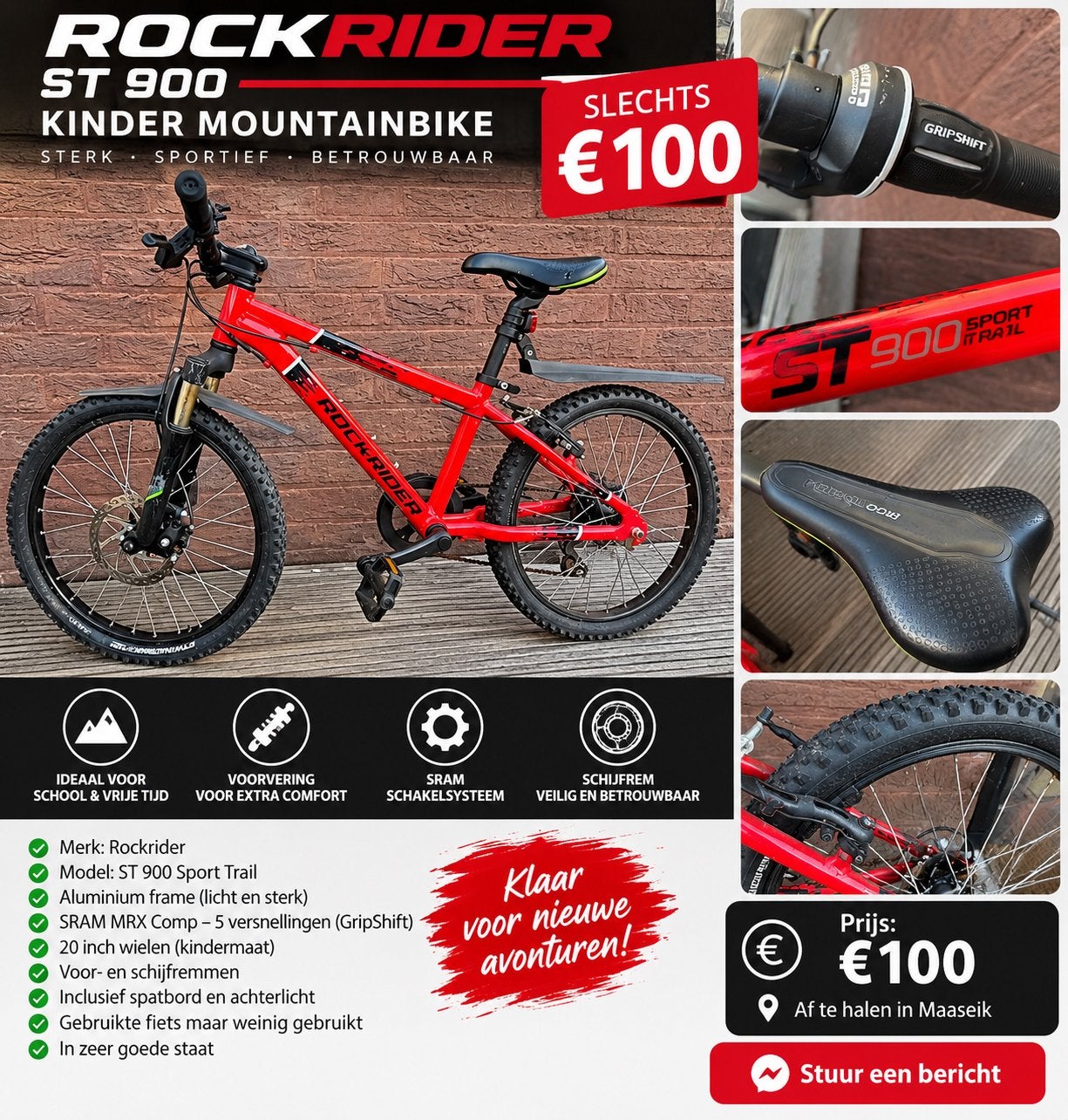 Vélo de montagne Rockrider ST 900 pour enfants — 100€, Enlèvement, Comme neuf