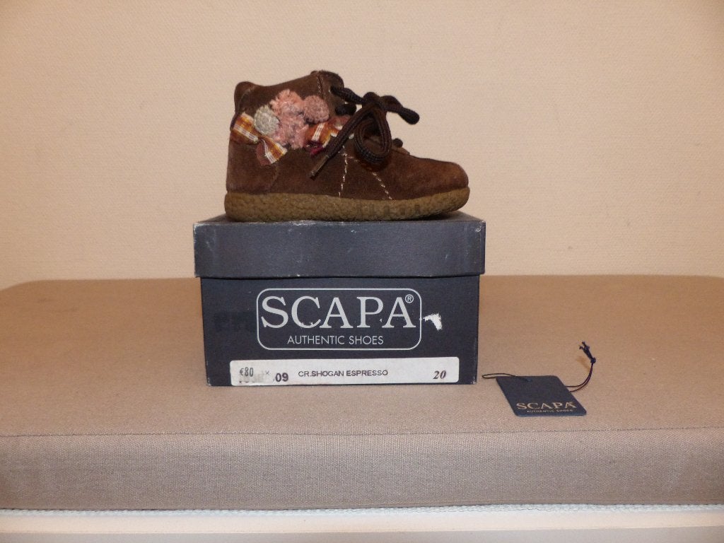 Scapa bruine velours laarsjes - maat 20, Meisje, Laarsjes, Ophalen of Verzenden, Zo goed als nieuw