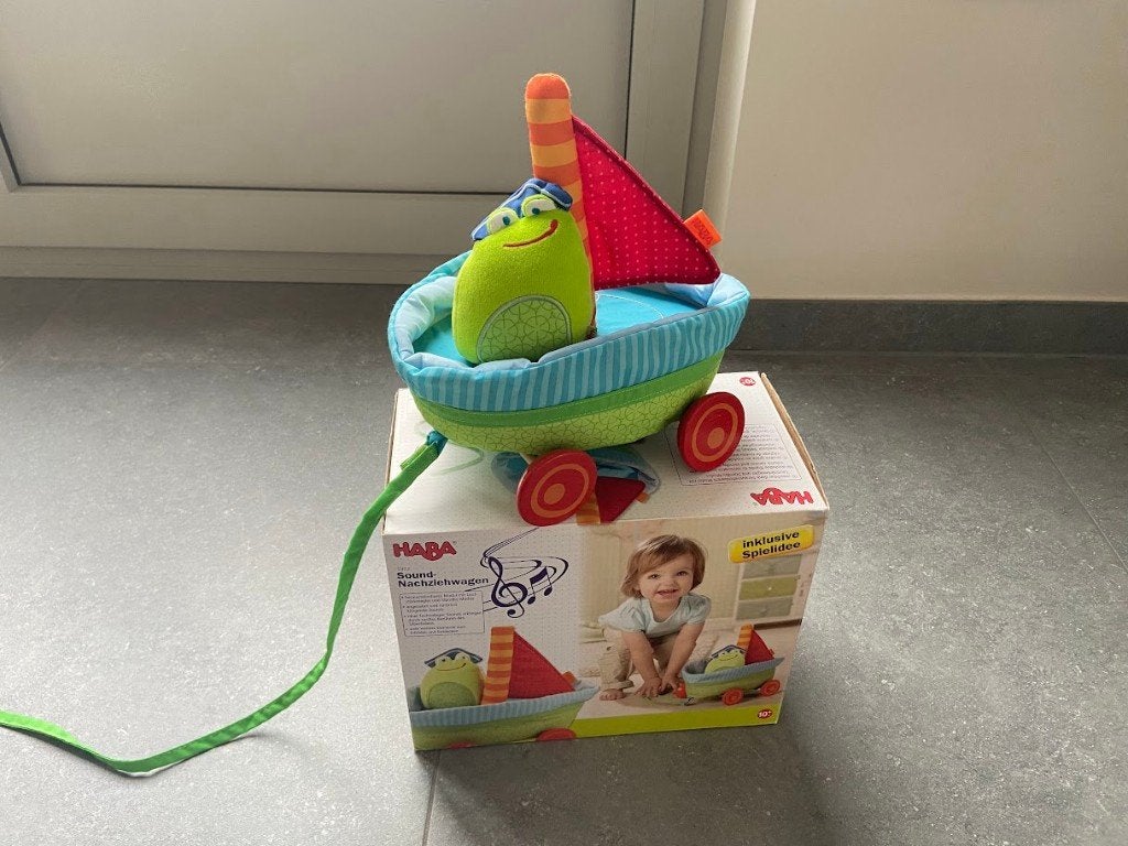 Haba - Trekkarretje met geluiden - Zeevaart, Ophalen, Zo goed als nieuw, Met geluid