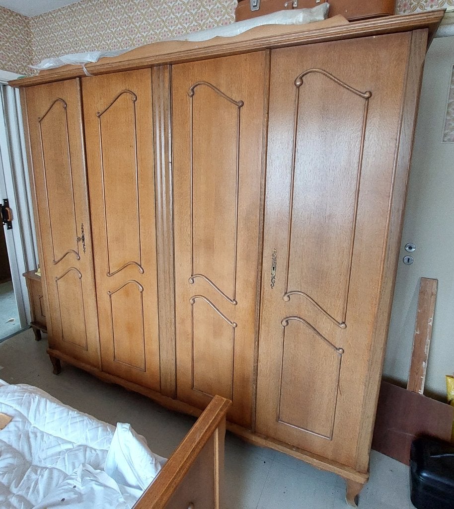 Chambre à coucher bois, Huis en Inrichting, Slaapkamer | Complete slaapkamers, Ophalen, Gebruikt