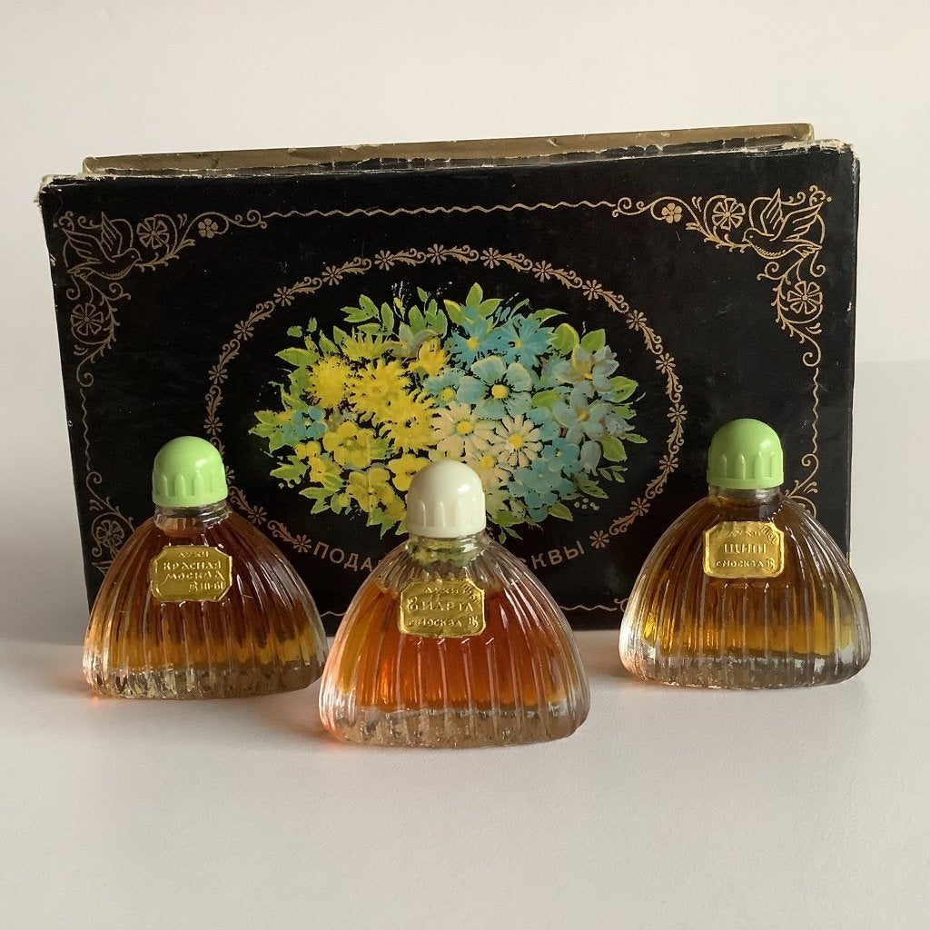 Magnifique ensemble de parfum vintage russe rare, Enlèvement ou Envoi, Utilisé, Miniature, Plein