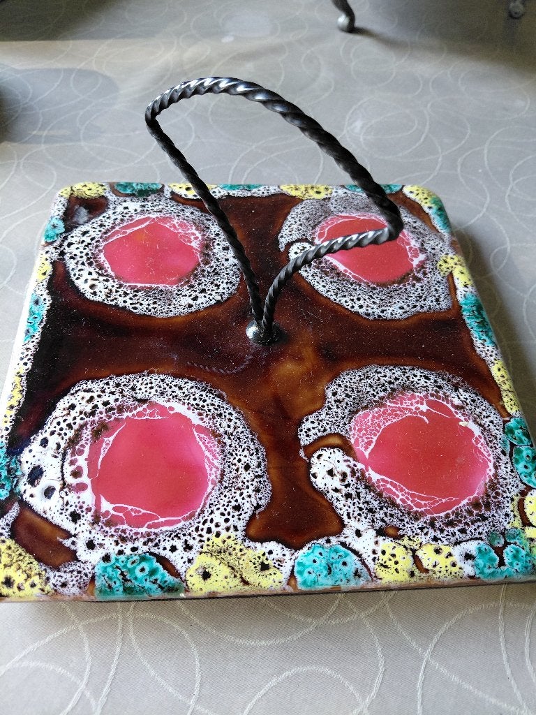 Vallauris vintage keramiek dessertplateau, Antiek en Kunst, Ophalen of Verzenden