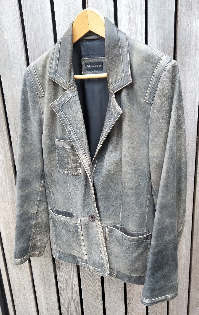 "BRUNO Antognoni " Belle Veste en véritable CUIR Taille : 40, Taille 38/40 (M), Gris, BRUNO  Antognoni, Enlèvement