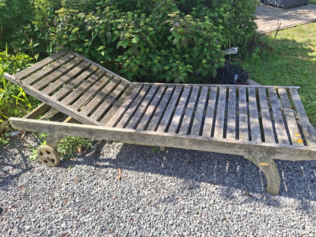 Robuuste teak tuinbank. Even reinigen en is weer als nieuw, Enlèvement, Comme neuf, Bois, Mobile