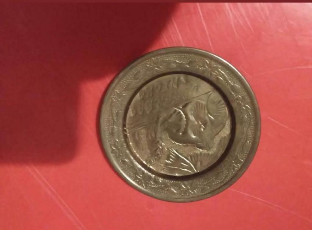 souvenier tunesie koperen bordje met tekening, Enlèvement ou Envoi