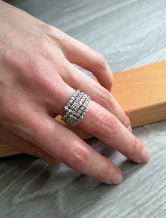 Zilveren ring 18mm, Handtassen en Accessoires, Ringen, 18 tot 19, Ophalen of Verzenden, Zo goed als nieuw, Dame