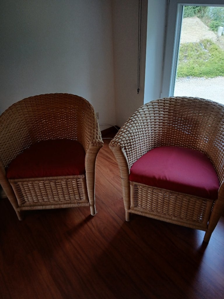 2 fauteuil osier, Maison & Meubles, Enlèvement, Utilisé, Osier ou Rotin