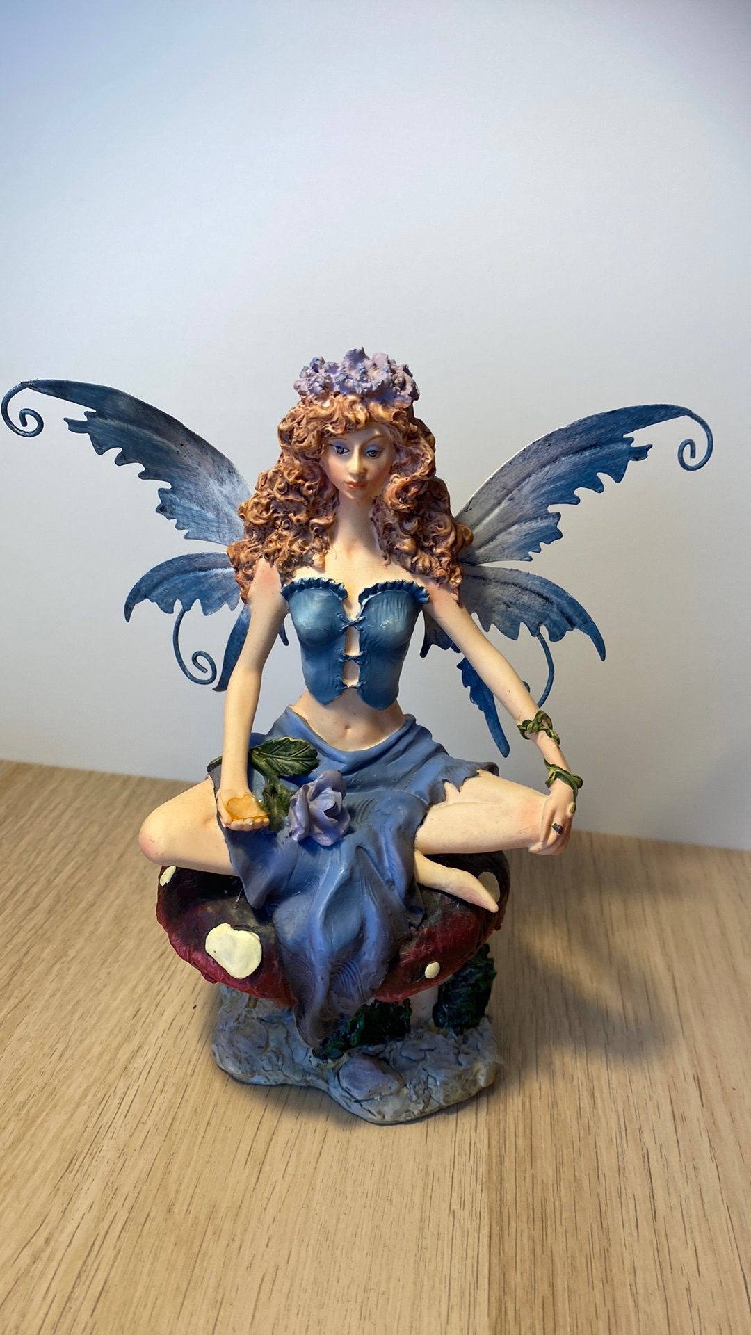 Elf op paddestoel beeldje, Ophalen of Verzenden, Gebruikt, Overige soorten, Figuurtje(s)