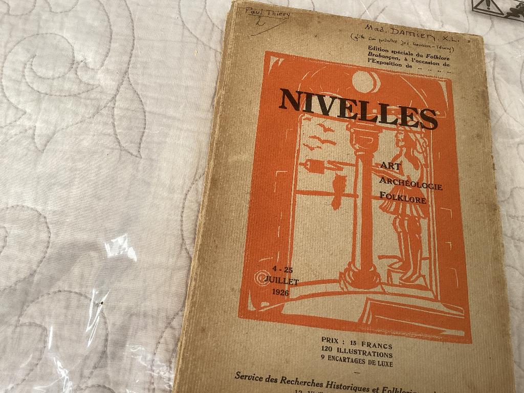 NIVELLES.  Art Archeologie Folklore 1926, Ophalen of Verzenden
