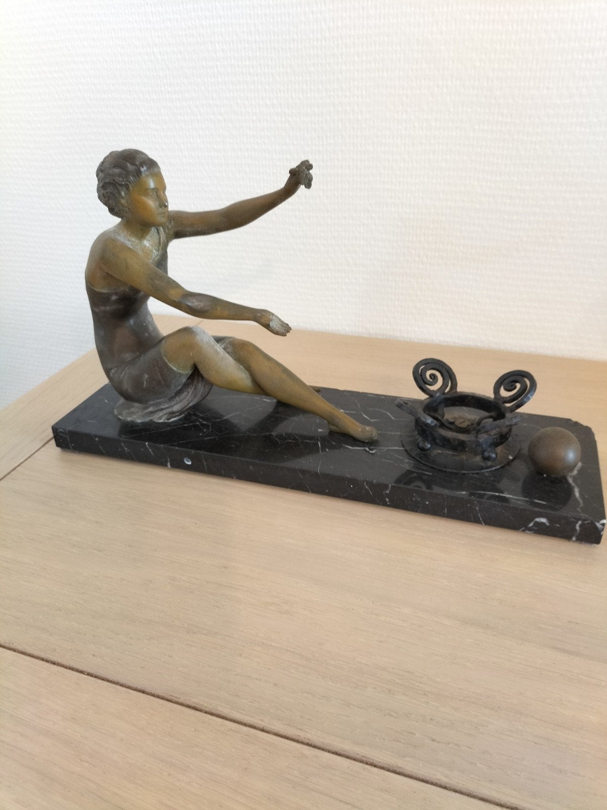 Sculpture Art Deco ancienne, Ophalen, Gepatineerd, Art deco
