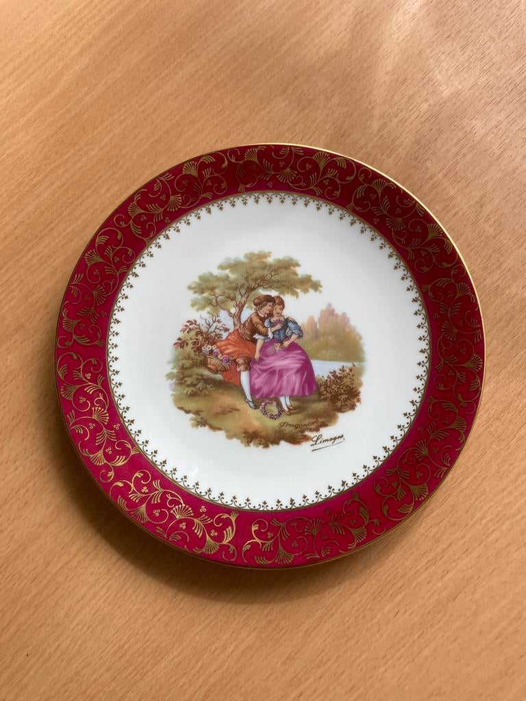 Prachtig vintage Limoges Porseleinen bord Fragonard Castel, Ophalen of Verzenden