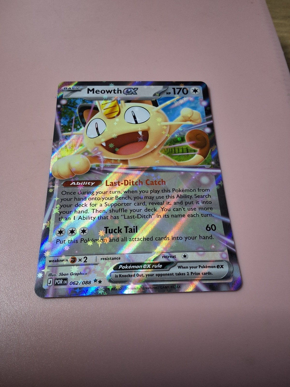 Meowth ex 062/088 — Double rareté — Commande parfaite, Enlèvement