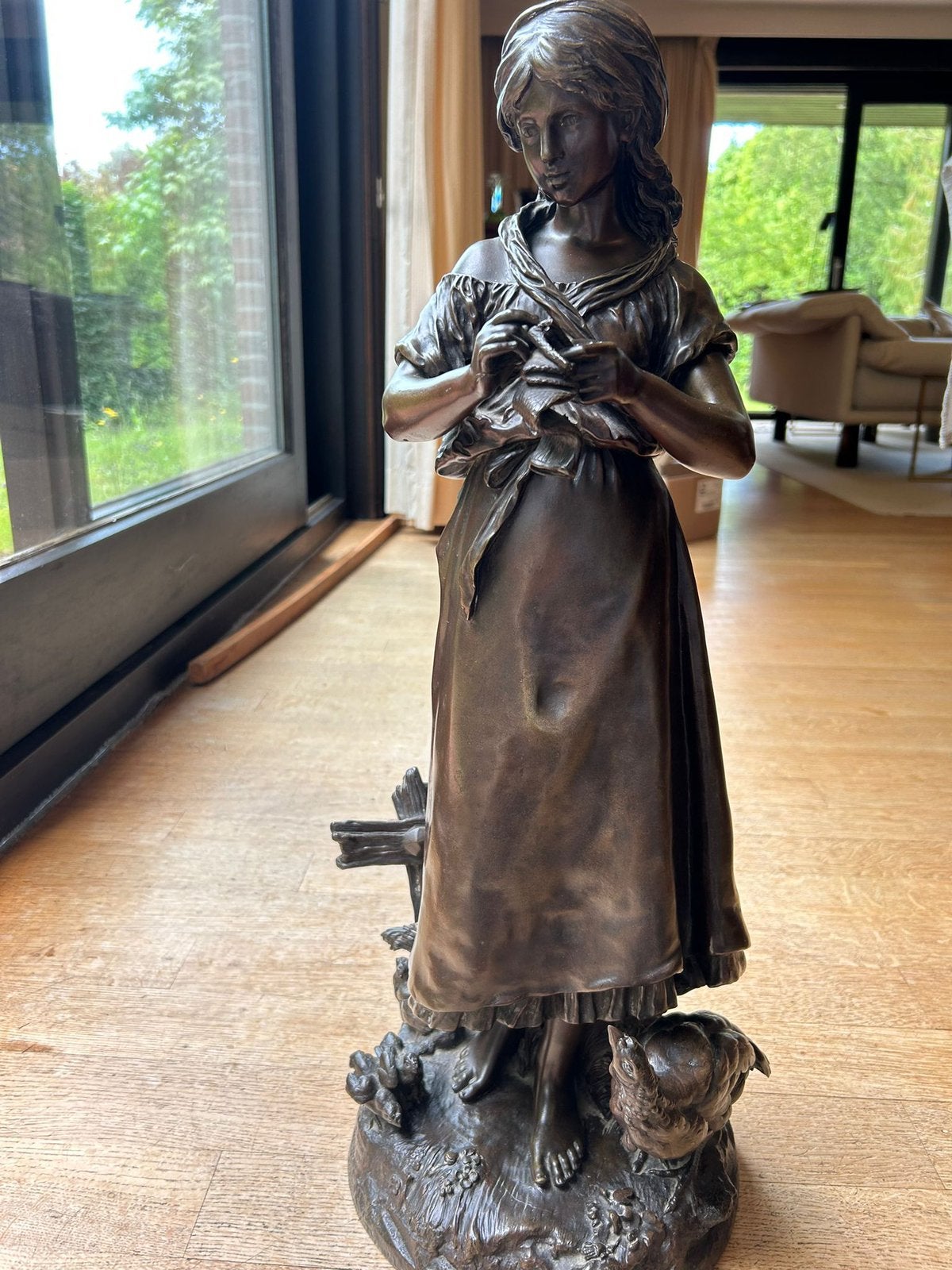 Auguste Moreau bronzen beeld, Antiek en Kunst, Ophalen, Brons